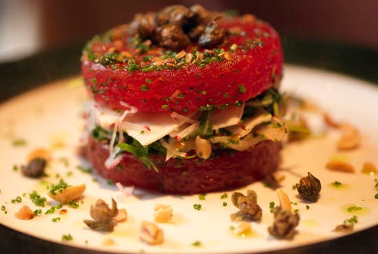 Watermelon Lime Salad. Image courtesy of Tabla.