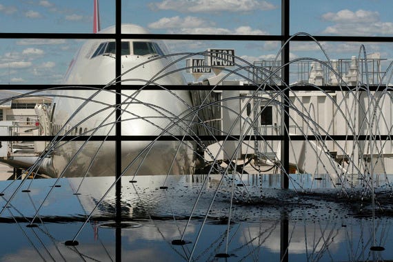 Flight Path Fountain at Detroit Metro