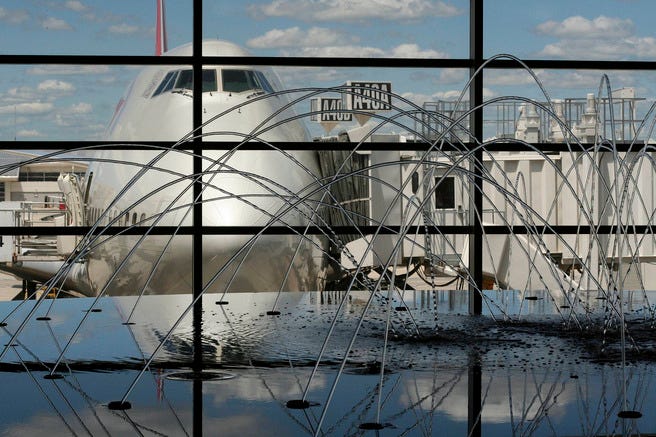 Flight Path Fountain at Detroit Metro