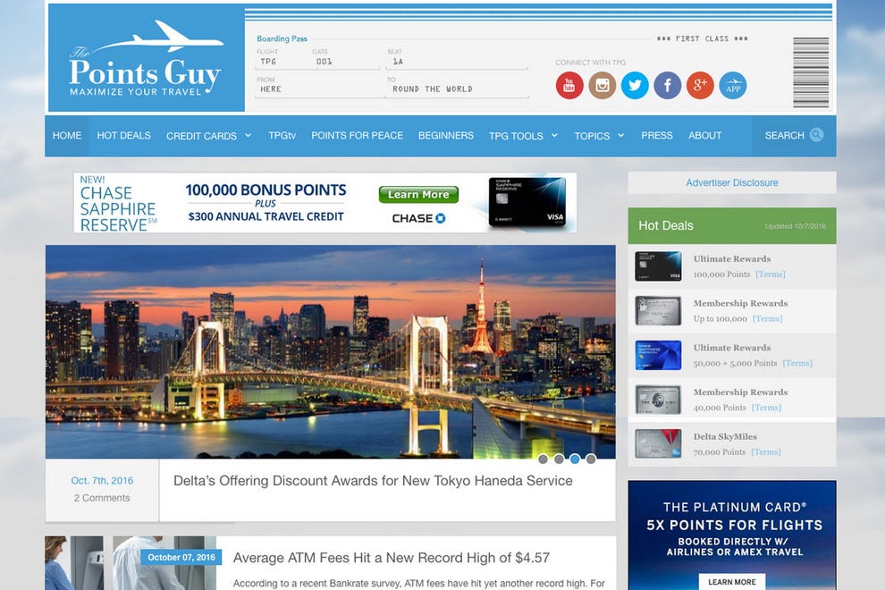 Best MilesandPoints Blog Winners 2016 10Best Readers' Choice Travel