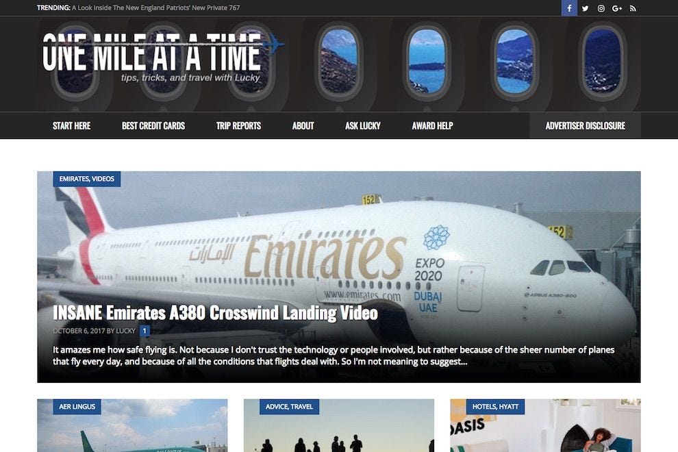 Vote One Mile at a Time Best MilesandPoints Blog Nominee 2017