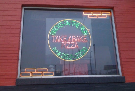Bricks Chicago features Take and Bake Pizza