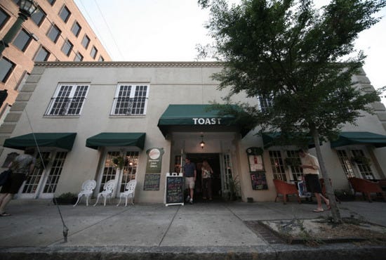 Facade of Charleston's top rated restaurant on Tripadvisor, Toast Restaurant
