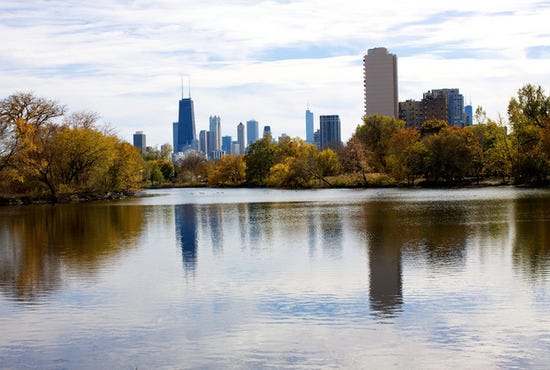 View of Chicago from North Pond