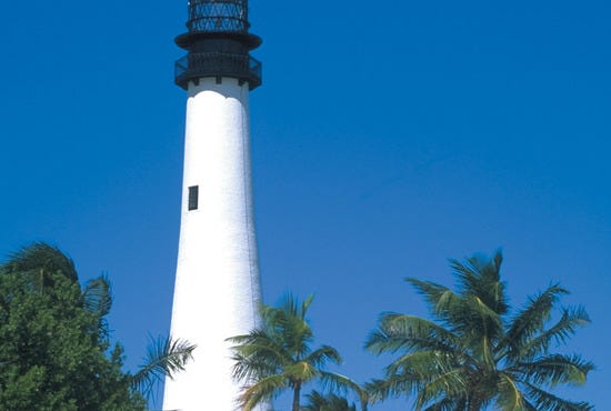 Historic Cape Florida Lighthouse, located in Miami, Florida.