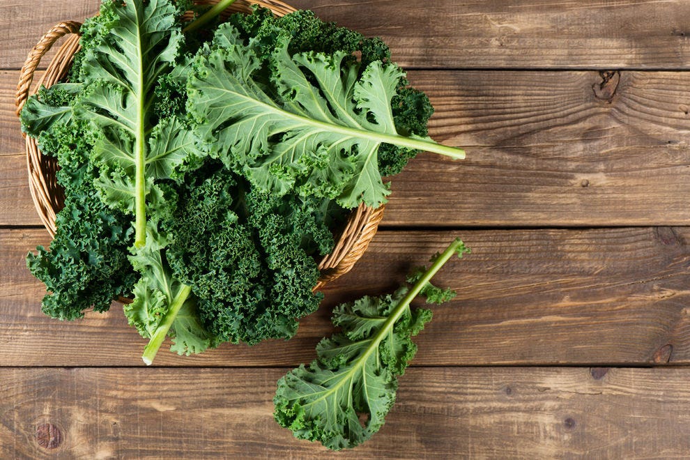 Raw, freshly harvested kale