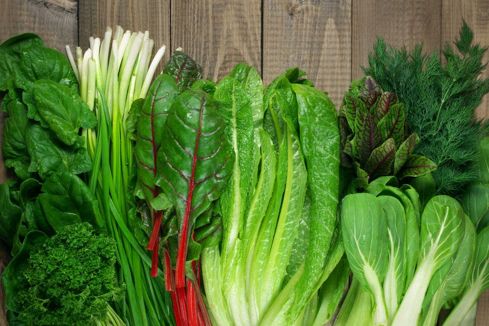 An assortment of salad greens