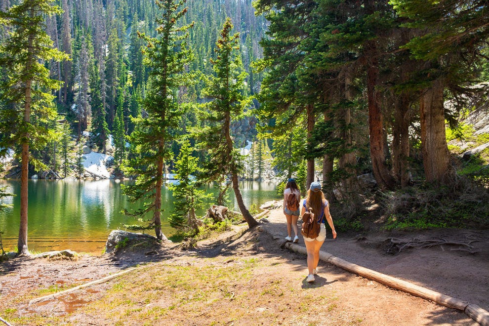 Walking past Dream Lake