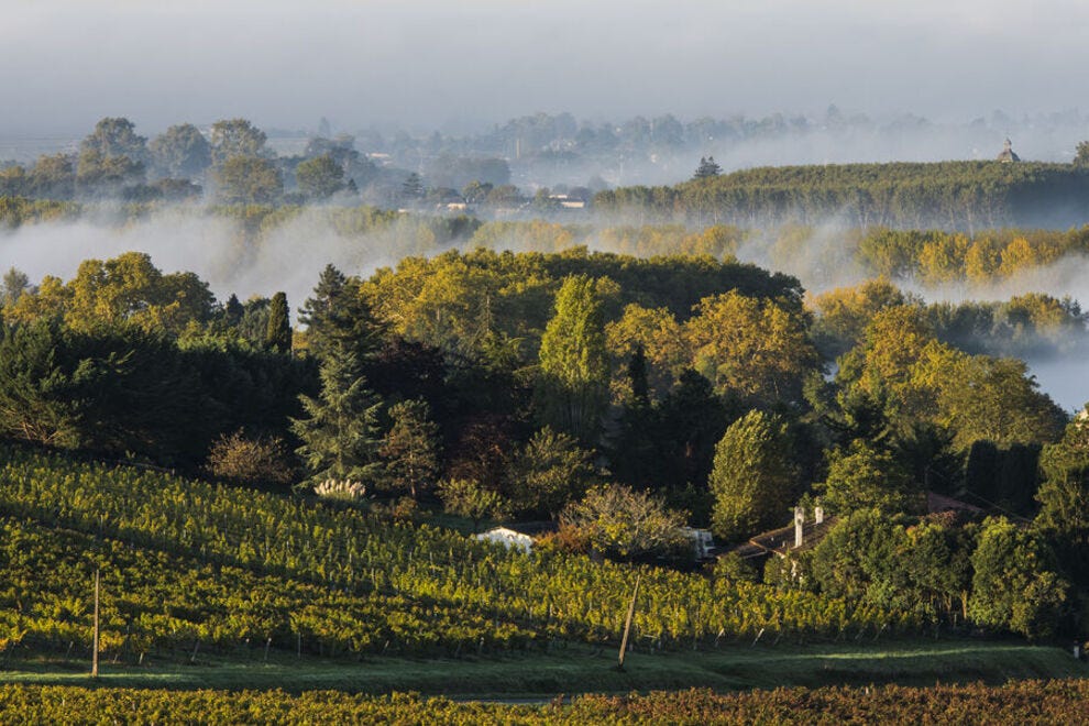 The morning mist rising off the Garonne River