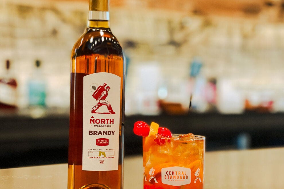 Wisconsin Old-Fashioned made with Central Standard brandy