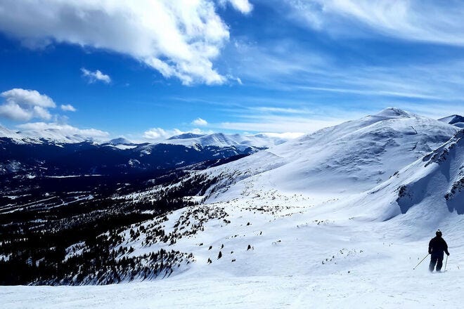 Spring ski season typically lasts through May at Breckenridge
