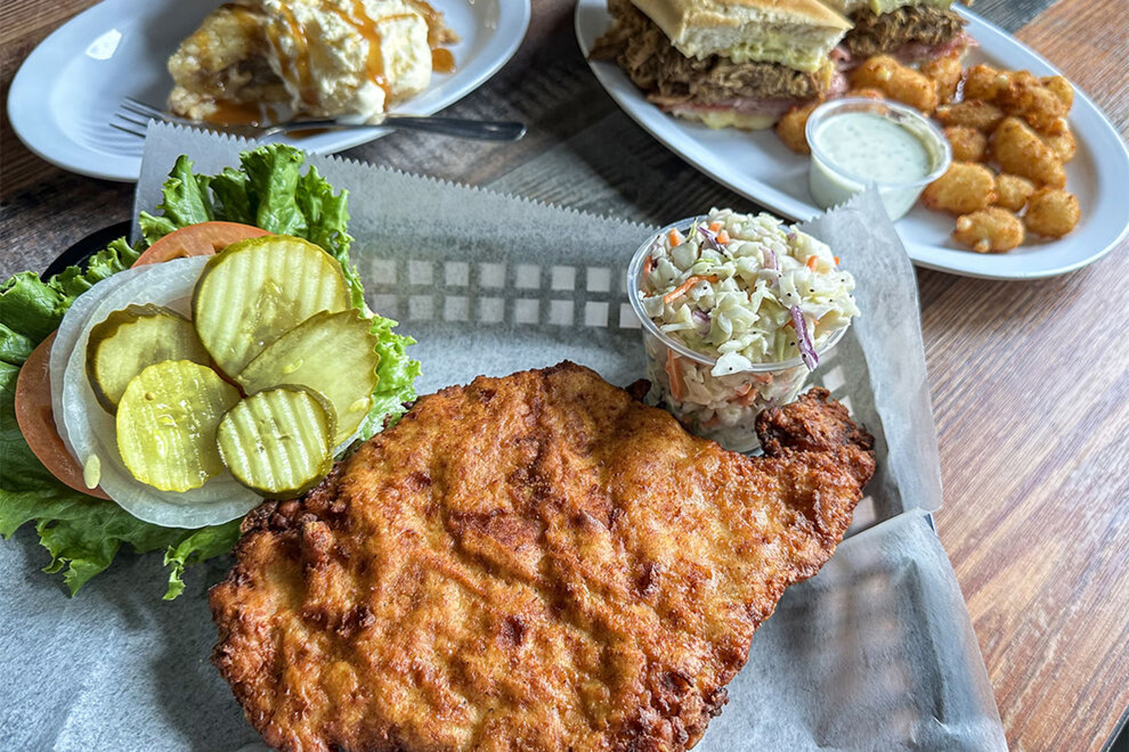 The Iowa pork tenderloin sandwich at The Lucky Pig is peak Midwest eating