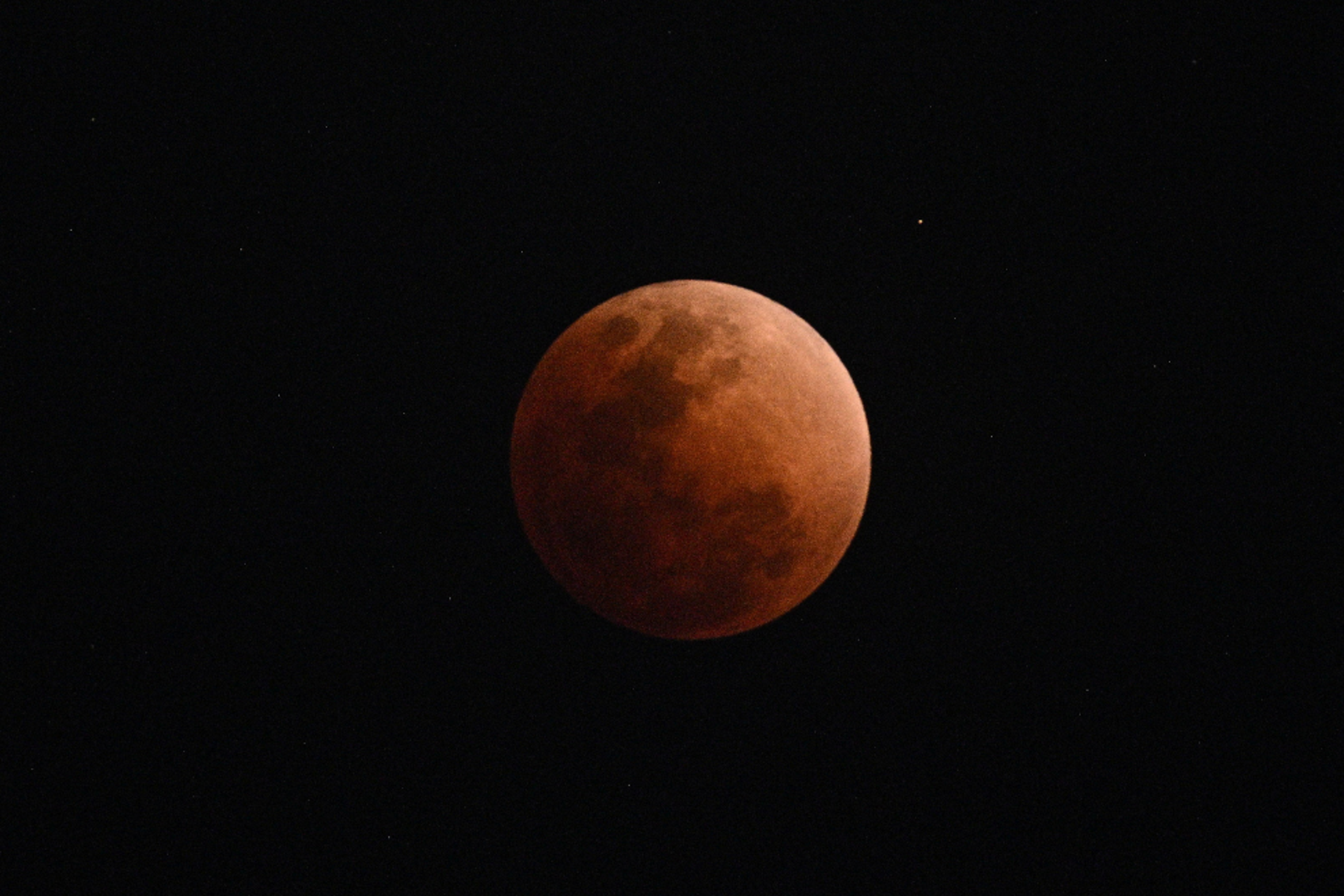 The "Blood Moon" rises during a total lunar eclipse in Quezon City, Metro Manila, Philippines, March 3, 2026.